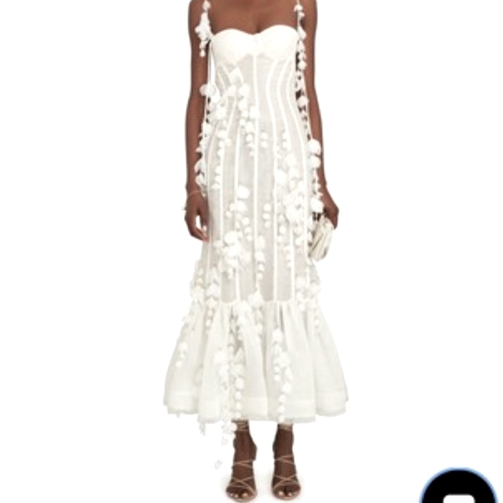 Zimmermann Botanica Petal Gown, Linen Maxi Gown, Size 4-6 (Zimmermann Size 1)